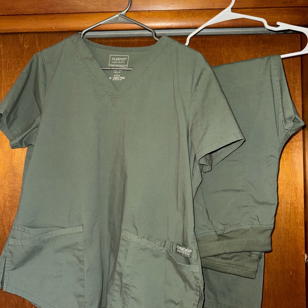 Olive Green Scrub Set by Cherokee